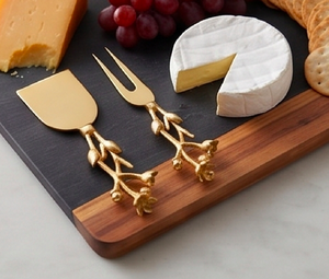 Gold Plated <b>Cheese</b> <b>Knife</b> <b>Set</b> With Floral Branch Handles Metal <b>Cheese</b> Tools For Serving Events Use Wedding And Dining Decor - Product Image 4