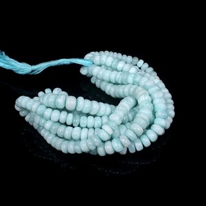 Pulsera de Larimar, pulsera de piedras preciosas redondas lisas de Larimar natural, pulsera difusora de piedras, pulsera elástica, regalo para hombres y mujeres - Product Image 4
