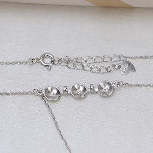 ชุดสร้อยคอไข่มุก DIY เงินแท้ S925 พร้อมจี้ไข่มุก 8-9 มม. พร้อมสร้อยคอแบบคลาวิเคิล 1601 และอุปกรณ์ฐานเปล่าสำหรับใส่ไข่มุก 1601 - Product Image 5