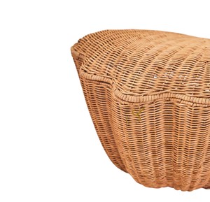 Cesta de Mimbre Tejida a Mano con Conchas Marinas, Organizador de Almacenamiento Ecológico, Caja Decorativa con Forma de Concha Natural con Tapa - Product Image 4