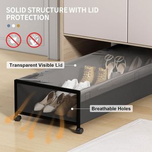 Contenitori Grandi Sottoletto con Ruote per Scarpe, Coperte, Vestiti e Giocattoli - Cassetti Portaoggetti per Dormitori Universitari e Camere da Letto - Product Image 5