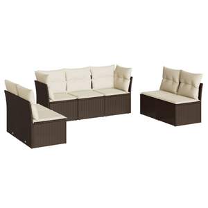 Conjunto de Sofás Modulares Grandes de Ratán PE Marrón para Jardín, Muebles de Patio con un Elegante Diseño Modular - Product Image 2