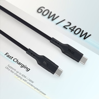 Cable de Carga Rápida USB-C de 240W, 0.3M, Cable Tipo-C de Alta Velocidad, Aleación de Aluminio, para Auto, Computadora, Android/iOS Móvil