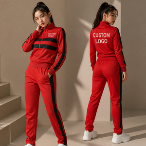 Conjunto Deportivo Personalizado con Logotipo, Conjunto de Dos Piezas, Traje Deportivo Informal para Mujer con Franja Negra 2026 - Product Image 3