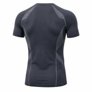 Camiseta de Compresión para Hombre, Manga Corta, Corte Ajustado, Secado Rápido, Transpirable, Deportiva, Cuello Redondo, Tejido de Poliéster, Top Deportivo - Product Image 2
