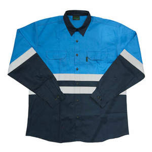 Camisa de Seguridad de Manga Larga de Secado Rápido, Transpirable, de Algodón, con Certificación BS, Unisex, con Logotipo Reflectante de Alta Visibilidad - Product Image 1