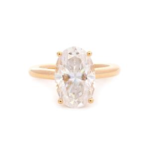 Custom 3 Carat Lab Created Diamond Real <b>Gold</b> <b>Ring</b> Boutique Style Oval Solitaire Handcrafted Shared Prong Statement Wedding <b>Set</b> - Product Image 3