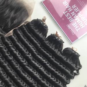 Deep <b>Curly</b> Super Double Drawn SDD Full Ends Natural Black Color Hair <b>Extensions</b>, Luxury Quality - Product Image 5