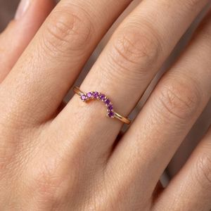 Bague pour femme en argent 925 avec améthyste, sertissage minimaliste, pour usage quotidien - Product Image 4