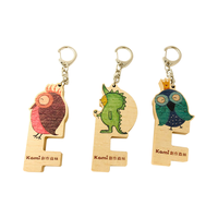 Kami Zoo Porte-clés en bois durable et portable, breloque animaux, support de téléphone pour décoration