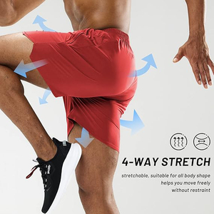 <b>Light</b> Material Quick Drying Stretch Band Inner <b>Cord</b> Two Front Pockets Gym Shorts Men For Running - Product Image 3