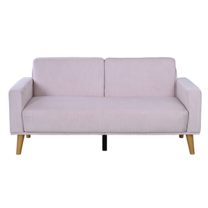 Sofá LoveSeat de Corduroy Rosa con Patas de Metal, Estilo Escandinavo, Tapizado para Muebles de Sala de Estar - Product Image 2