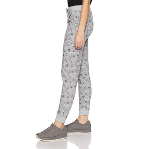 Women Jogger Pants Cotton Spandex Blend High Waist Drawstring Cuffed Ankle Casual Lounge Sweatpants - Product Image 2