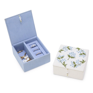 Fancy White Fabric Wrapped Necklace Jewelry Box Packaging Luxury Beaded Embroidered Jewelry <b>Storage</b> - Product Image 2