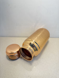 Premium Hammered Pure Copper Water Bottle 1300ml Handcrafted Dimpled Ayurvedic Flask Mirror Polished Gym Sports Metal Drinkware - Product Image 4