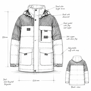 <b>Men's</b> Color Blocking <b>Puffer</b> Jacket With Hood Stand Collar Thick Winter <b>Coat</b> <b>Long</b> Loose Fit Windproof Polyester Outerwear - Product Image 3
