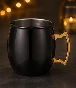Mug en cuivre noir pour la consommation quotidienne, avec un design magnifique et une prise en main facile, à bas prix, mug en cuivre imprimé artisanal - Product Image 1