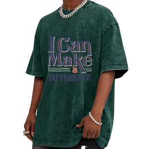 Camiseta de Manga Corta Verde para Hombre, Cuello Redondo, Corte Regular, Estampado de Letras Informal, 100% Algodón Jersey - Product Image 5