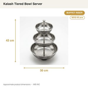 Handmade SS304 Antique Steel Kalash <b>Riser</b> 30 cm Buffet Tiered Bowl Server for Home Decor Hotels Weddings Food Safe Material - Product Image 3