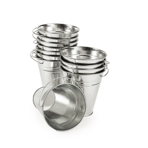 Wholesale Mini Galvanized Steel <b>Bucket</b> and <b>Tin</b> Pail with Handle Multi-functional Restaurant French Fries Snack Barrel & Party - Product Image 2