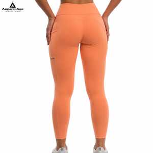 Hot Sale Custom Logo Women's Seamless Breathable Quick Dry Leggings Pockets Workout Yoga <b>Pants</b> Super Soft Gym Fitness Tights - Product Image 4