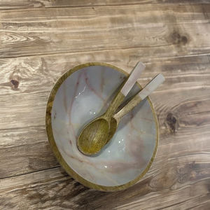 Enamel Print Design Skill Artisan Best Quality Eco-Friendly Modern <b>Wooden</b> <b>Salad</b> <b>Bowl</b> Customized Handmade Food Serving <b>Bowl</b> - Product Image 1