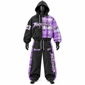 Nouvel ensemble de survêtement unisexe coupe-vent imprimé, personnalisable, 2 pièces, haute qualité, séchage rapide, 100% coton, design sportif - Product Image 1