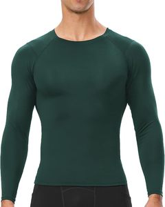 Men's Slim Fit Compression Long Sleeve Performance Shirt Premium Quick Dry Eco-Friendly Spandex/Polyester Base <b>Layer</b> <b>Top</b> - Product Image 2