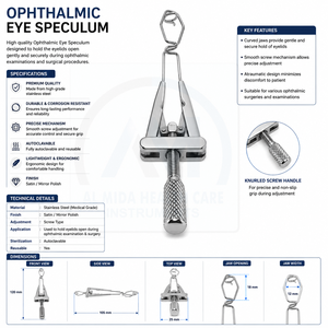 AL MIDA HEALTH CARE INSTRUMENTS AMHC-R-470 Spéculum ophtalmologique Rétracteur oculaire Instrument chirurgical manuel Certifié CE Classe II - Product Image 6