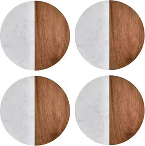 Posavasos de Madera de Acacia con Piedra Natural Grabable, Personalizable con Logotipo Impreso, en Oferta - Product Image 5