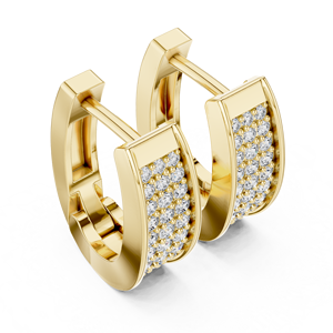 Pendientes Huggie con Pavé de Diamantes Creados en Laboratorio, Pendientes de Aro Gruesos Curvos, Joyería de Diamantes de Diseño Elegante para Mujer - Product Image 2