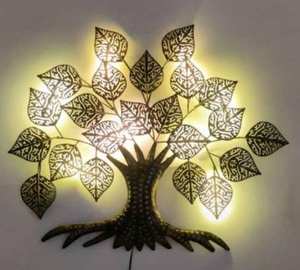 Nouvelle Décoration Murale en Métal avec Lumières LED – Design Royal Élégant et Moderne pour un Accent Mural Magnifique - Product Image 1