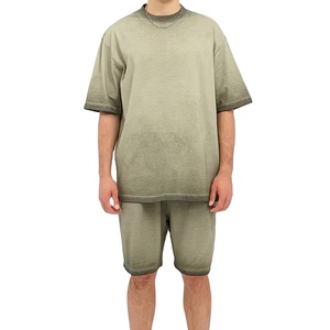 Men T Shirt Cargo Shorts <b>Set</b> Manufacturer Cotton Casual 2 Piece Summer OEM ODM Bulk Supply - Product Image 1