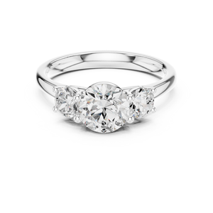 Anillo de Compromiso y Boda Aries Jewel con Tres Diamantes Cultivados en Laboratorio, Corte Brillante Redondo, Oro Sólido de 14K, HPHT CVD - Product Image 6