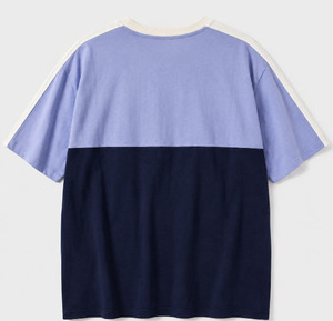 T-shirt Homme Personnalisé avec Logo sur le Devant, Bicolore, Vente en Gros, Coupe Droite Ample, Coton Écologique, Streetwear, T-shirts Vides Bicolores 240g - Product Image 3
