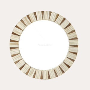 Marco de espejo para colgar en la pared con incrustaciones de resina de diseño moderno personalizado para decoración del hogar, dormitorio y baño - Product Image 5