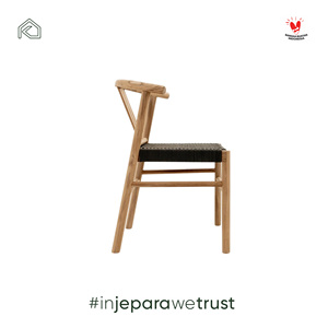 Silla de Comedor Moderna Nórdica de Madera de Caoba, Asiento de Cuerda Tejida a Mano, Ecológica y Duradera para Uso en Hoteles, Restaurantes y Hostelería - Product Image 3