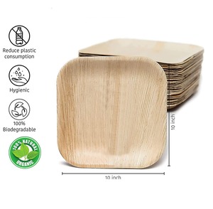Assiettes en forme de feuille artisanales jetables, résistantes à la chaleur, solides et robustes, pour fêtes d'anniversaire, dîners en famille et événements (Global) - Product Image 5