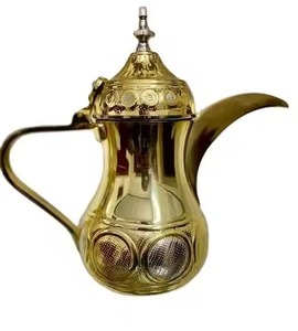 Arabic dallah Gold <b>Kettle</b> Set Embossed Pattern coffee pot Dual Teapot Combo for Festive Holiday Catering & Ramadan Gathering - Product Image 6