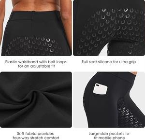 Leggings d'équitation pour femmes avec fentes en silicone, poche et passants pour ceinture, pantalon d'équitation, vêtements d'équitation - Product Image 1