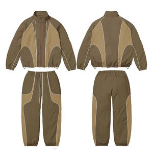 Conjunto Deportivo Personalizado con Bloques de Color, Chaqueta con Cierre y Pantalones, Conjunto Deportivo de Poliéster y Nailon, Cortavientos, para Hombre - Product Image 5