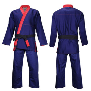 Ensemble d'uniformes de Jiu-Jitsu et de Karaté en toile 100 % coton durable, coupe ajustée, logo frontal, pour hommes, noir classique, tenue d'arts martiaux - Product Image 1