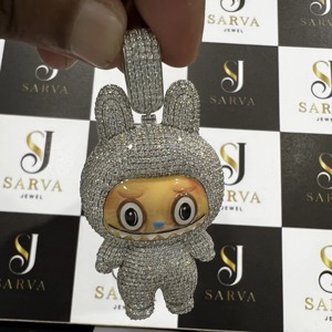 Heart-Nose Pink Monster Doll Minimalist Stainless Steel <b>Charm</b> Pendant DIY Necklace Fine Jewelry Pendants & <b>Charms</b> Wholesale - Product Image 1