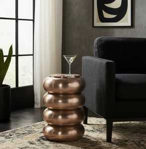 Mesa de Centro Redonda Moderna Impresionante de 20 Pulgadas de Altura, Mueble Decorativo para Sala de Estar - Product Image 4