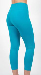 <b>Women</b> Cyan High Waist Gym <b>Leggings</b> OEM Custom <b>Compression</b> Yoga Pants - Product Image 4