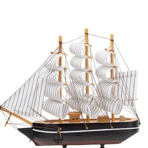 Modern Metal Sailing Boat Figurine Nautical Ship Showpiece Black <b>Table</b> <b>Decor</b> for Home Office Living Room Bookshelf Desk - Product Image 2