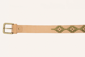 Premium Quality Vintage Style Polo <b>Belt</b> with Geometrical Design and Alloy Pin Buckle - Product Image 6