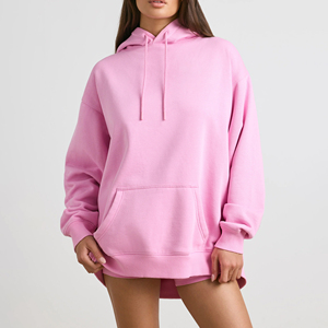 Sweat à capuche oversize en molleton épais pour femme avec logo personnalisé, manches longues, couleurs personnalisables, option logo sur le devant - Product Image 1
