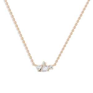 Elegant Cluster Pendant <b>Necklaces</b> 14K 18K <b>Solid</b> Gold Lab Grown Diamond Pear Round Cut Jewelry Prong Set Cable Chains Wholesale - Product Image 1
