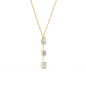 Collar Minimalista con Diamantes Cultivados en Laboratorio de Formas Mixtas, Oro Sólido de 10K, 14K, 18K y Diamantes Cultivados en Laboratorio con Cadena - Product Image 3